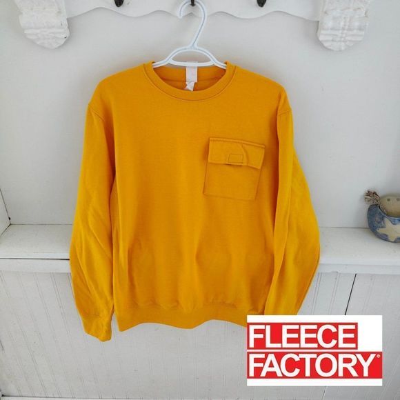 Yellow Fleece Sweater Women's Size Small, with front pocket Long Sleeve - Picture 1 of 14